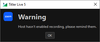 Host not enabled warning