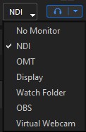 Program Out menu open with the output options visible