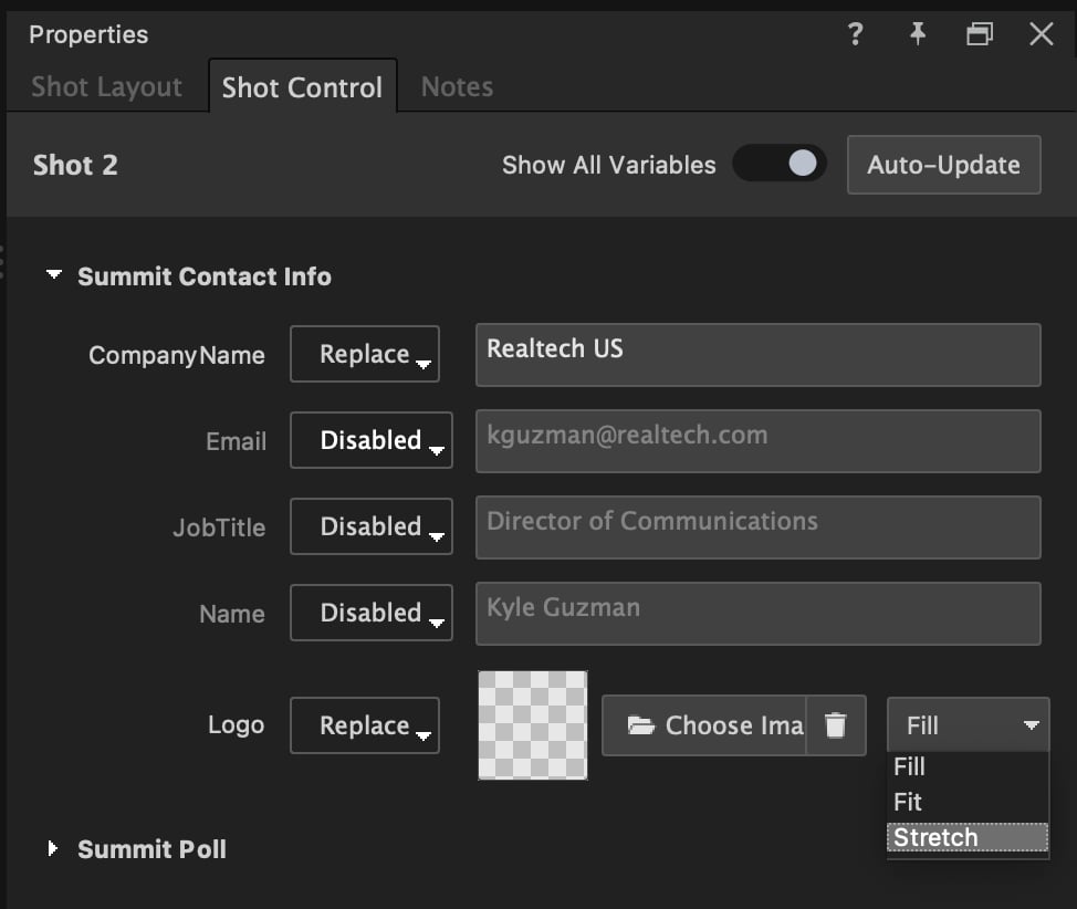 Edit variable value