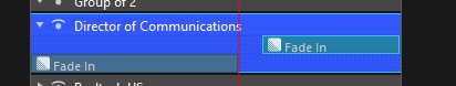 Transition strips in the Timeline