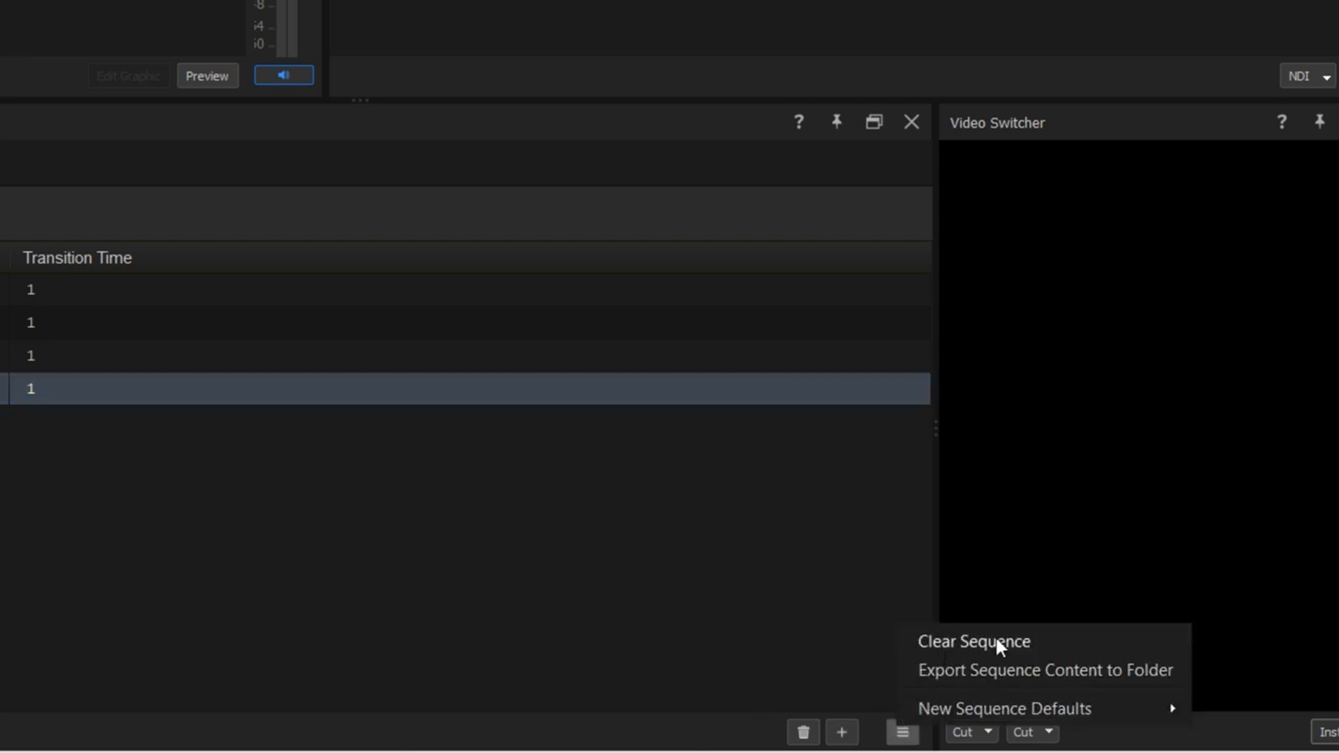 Clear Sequence menu