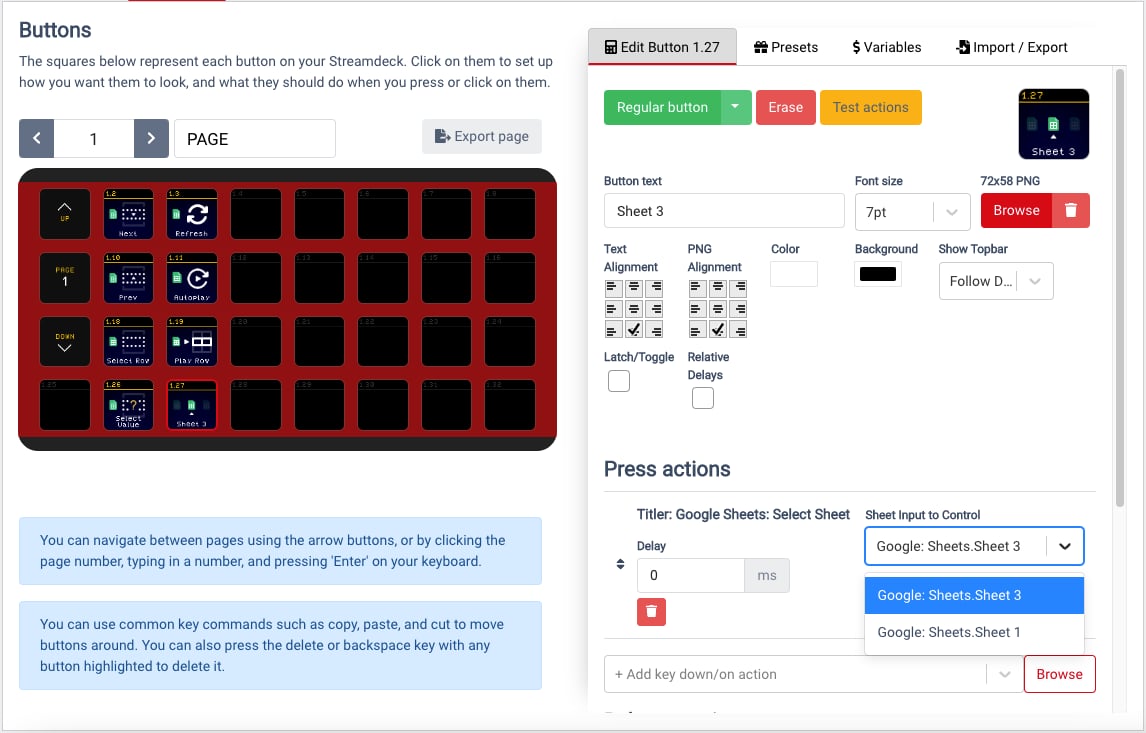 Select Sheet