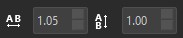 The kerning and leading controls