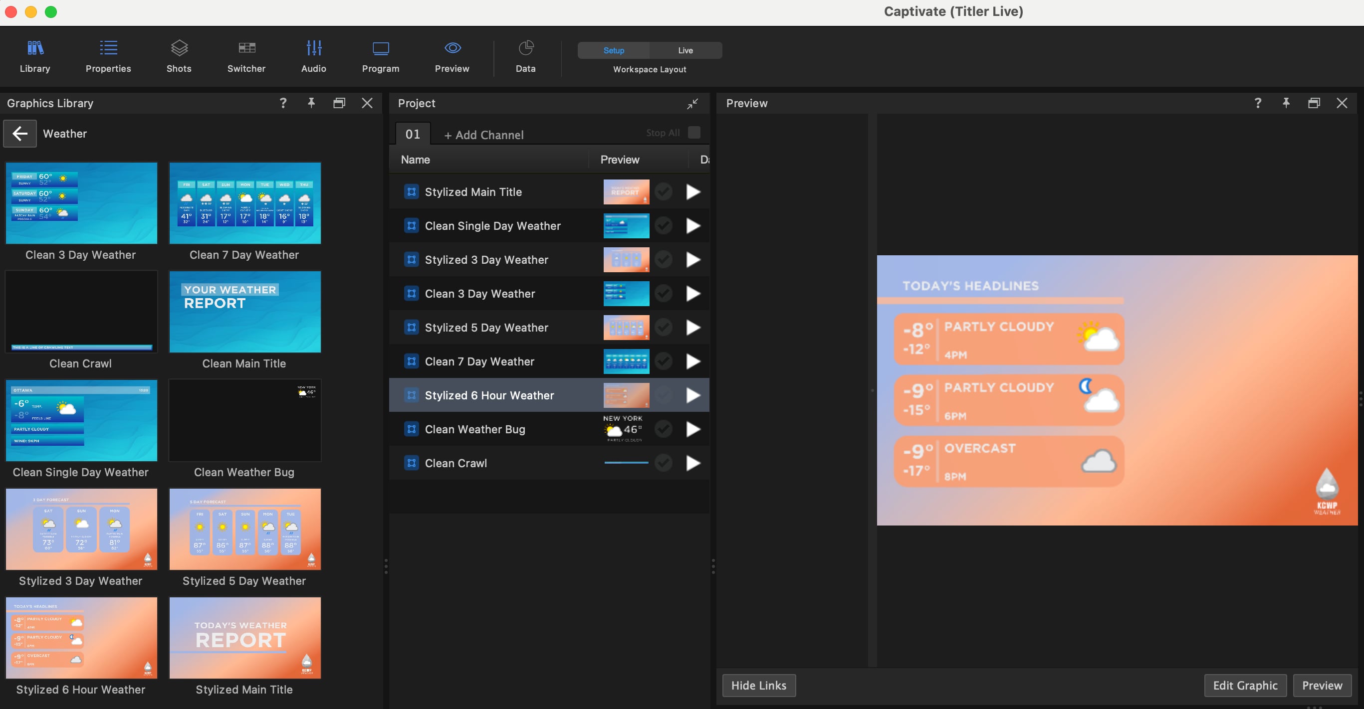Multi-hour template