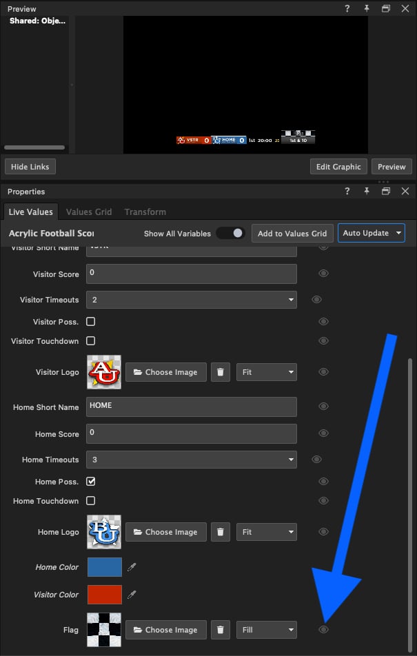 Eyeball toggle