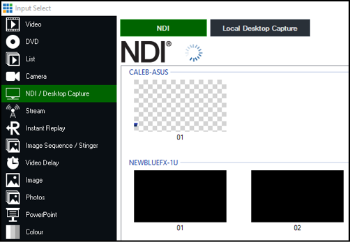 vMix NDI source