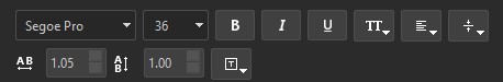 The Font Controls toolbar