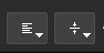 The horizontal and vertical alignment menus