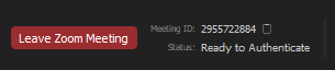 Meeting status in the toolbar