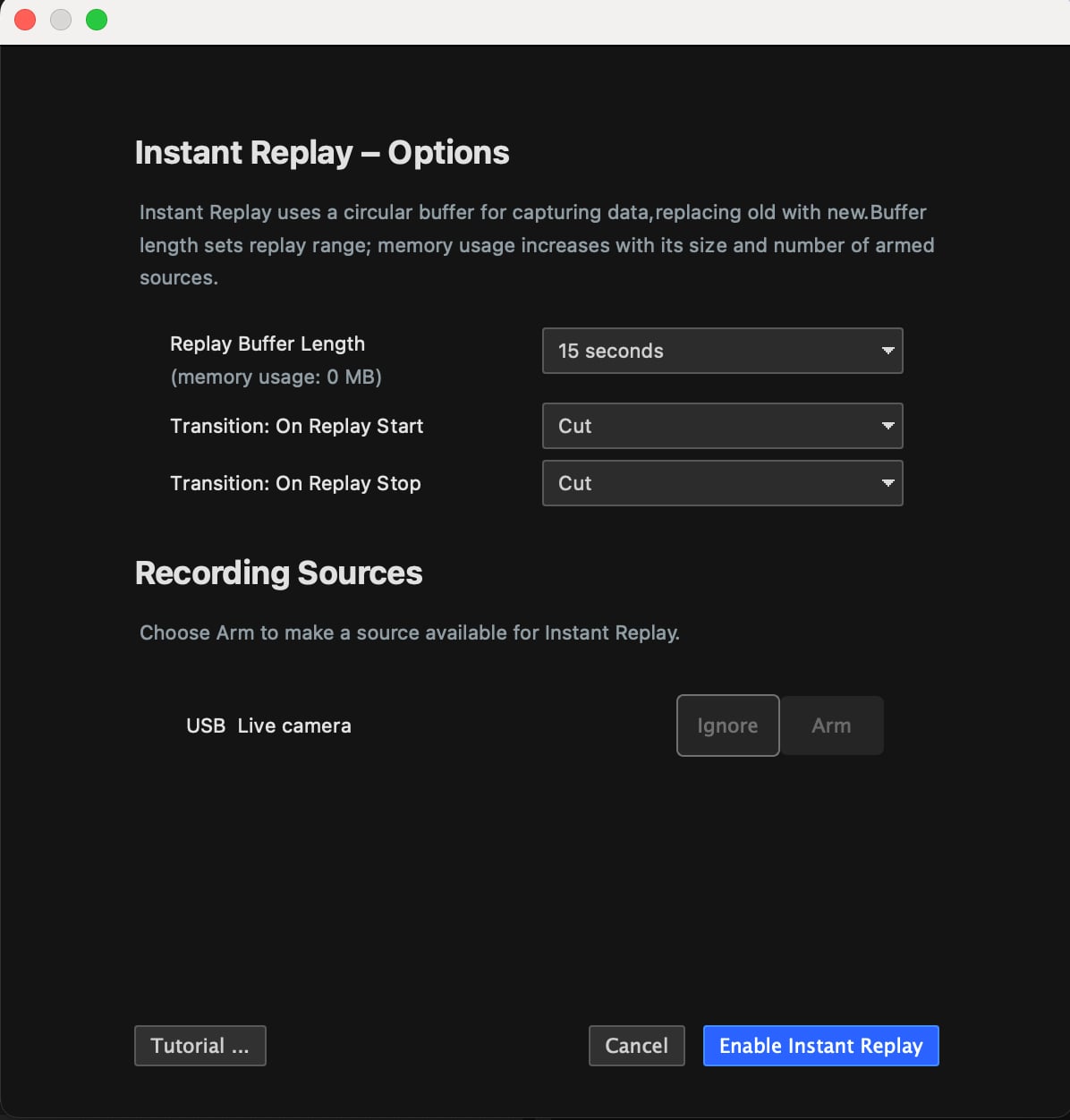 Replay buffer length
