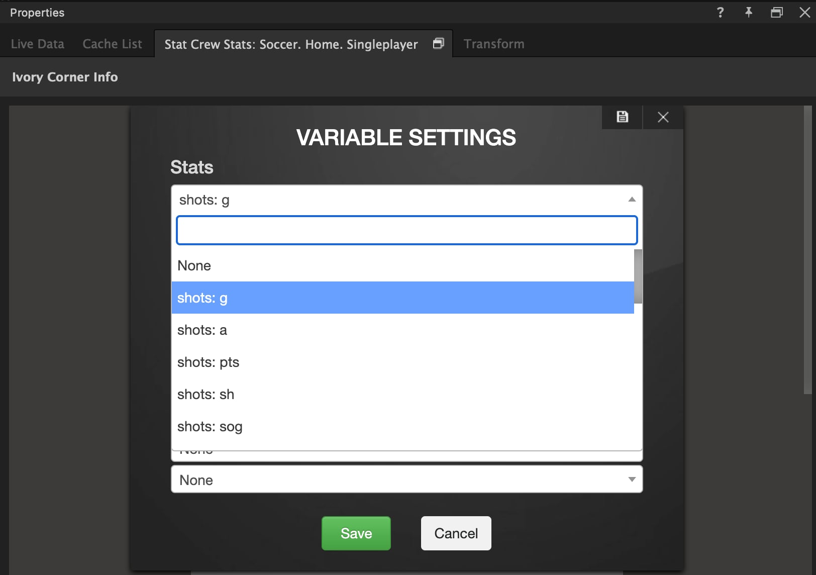 Stats variable settings