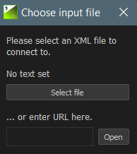 Legacy XML source dialog